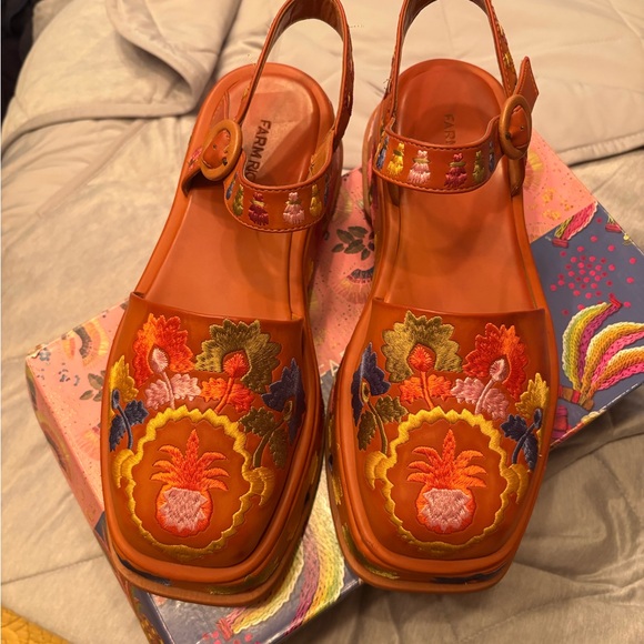 FARM Rio Shoes - Farm Rio Antwerp embroidered platform shoes